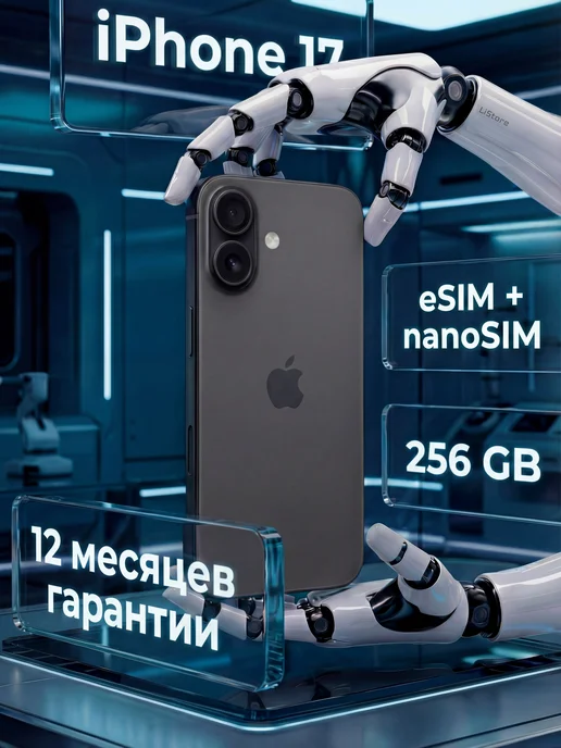 Смартфон iPhone 17 256 ГБ, nano SIM+eSIM, Black
